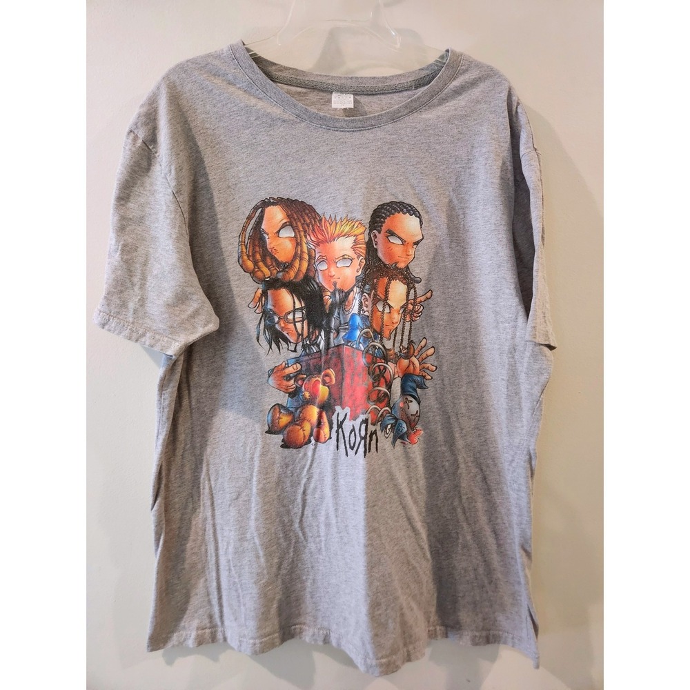 Vintage 00's Korn‎ T-Short Jonathan Davis Alternative Metal Cartoon Graphic XXL